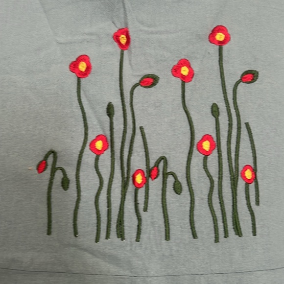 LIGHT GREEN floral embroidered overalls/jumper|XL - Picture 4 of 6